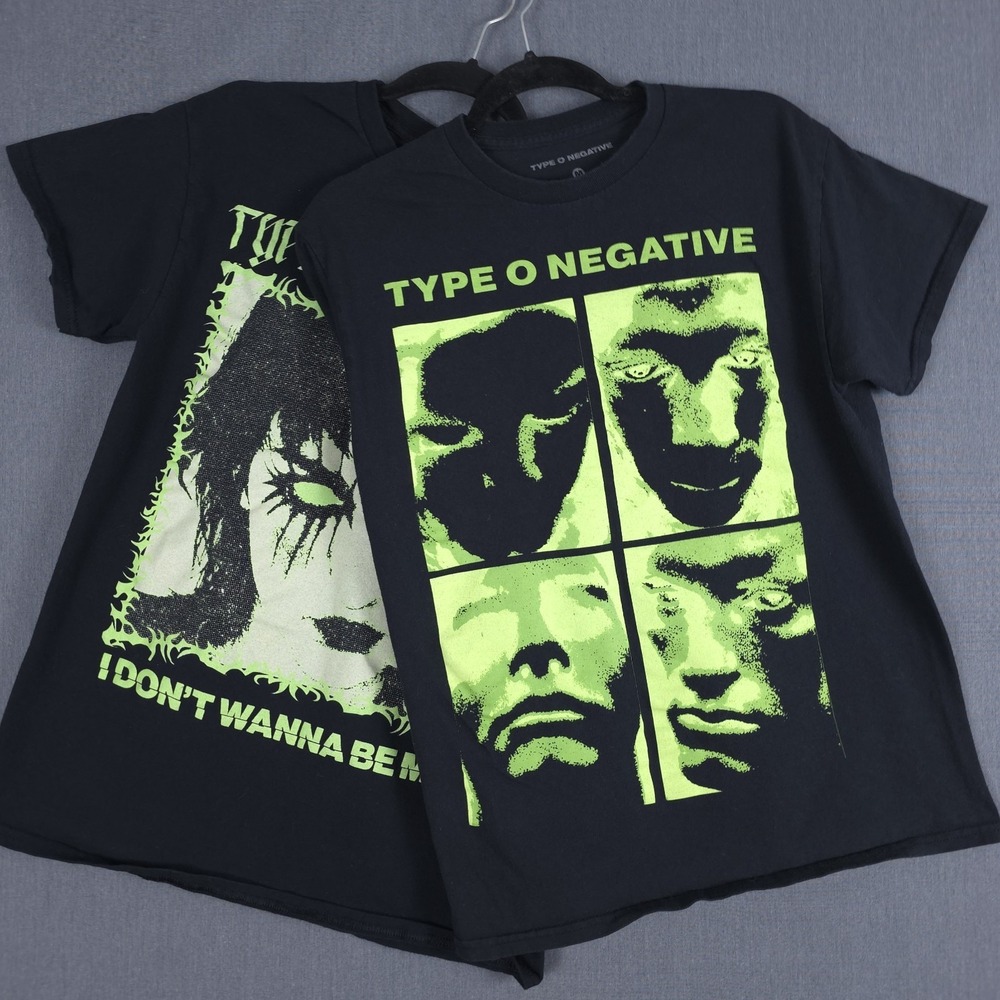 Lot of 2 Type O Negative T-Shirts Size Medium Black Short Sleeve Gothic Metal